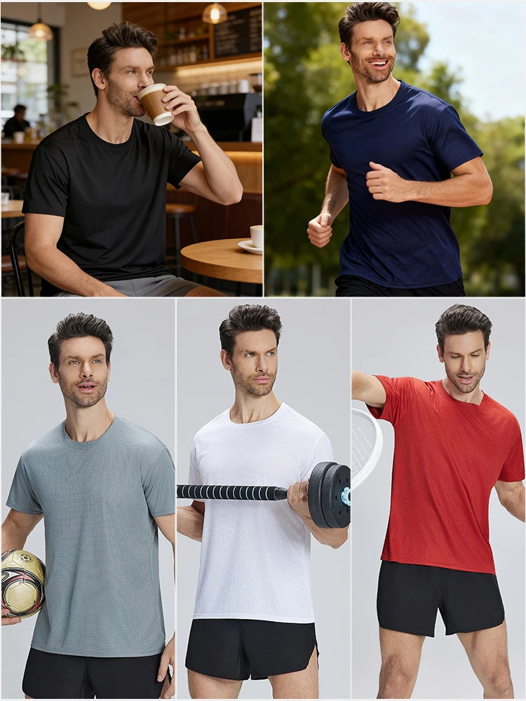 6-Pack Men's Breathable Polyester Crew Neck T-Shirts.