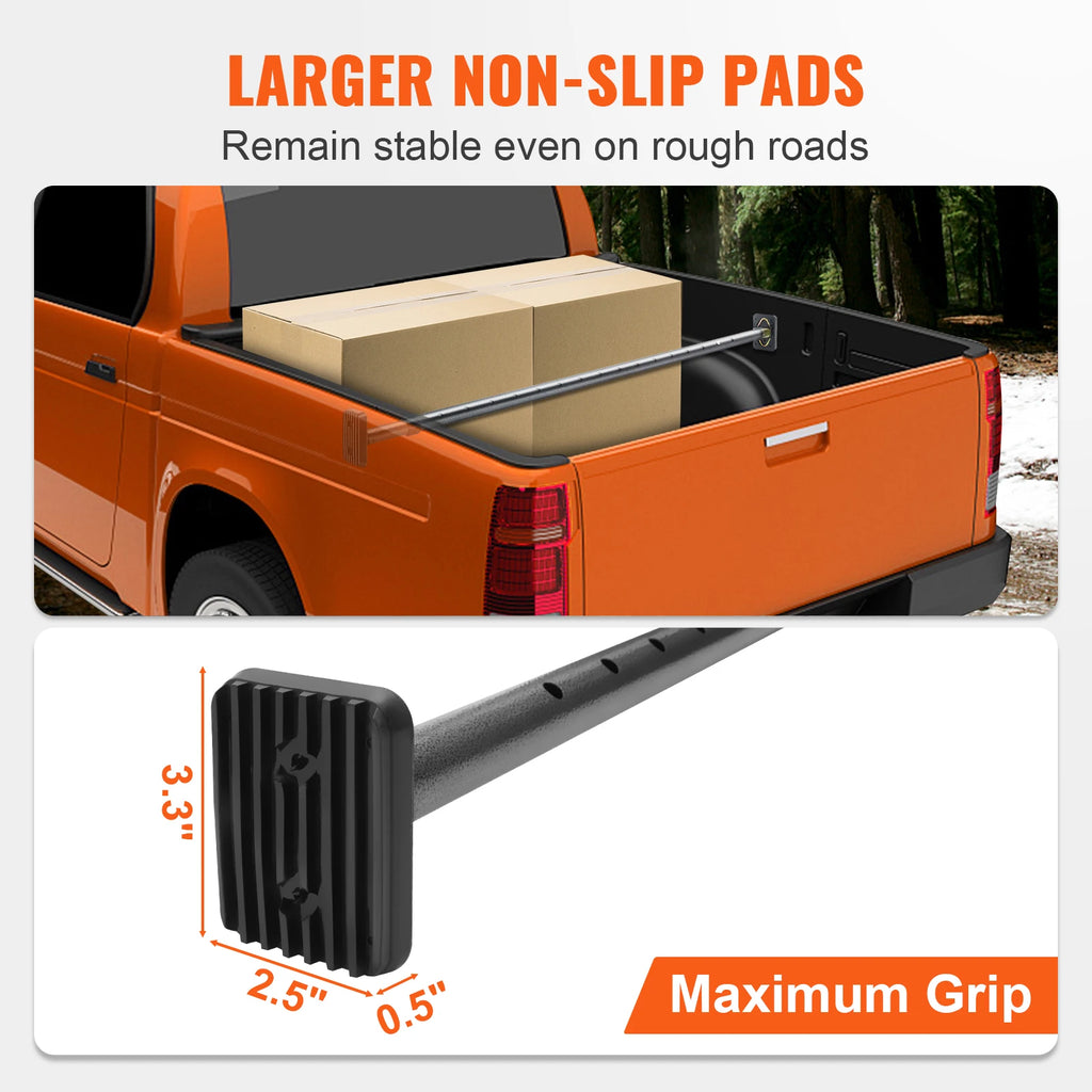 Adjustable cargo/truck bed bar from Your Outdoors n' More, extends from 40 to 73 inches for securing loads in truck beds.