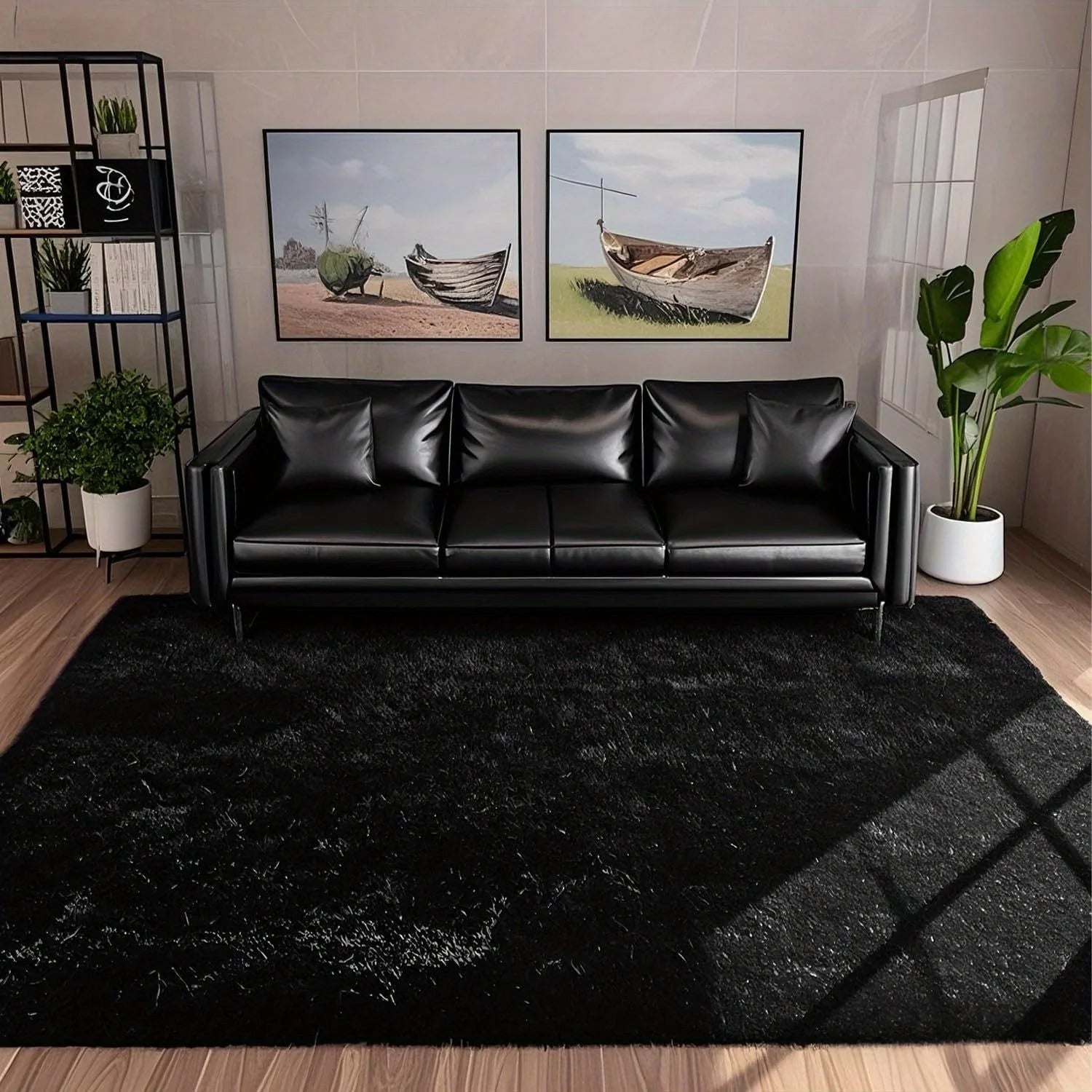 Large plush area rug.