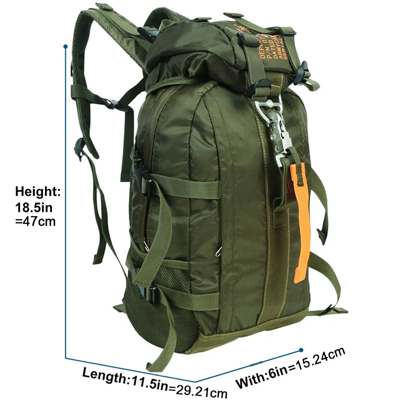 Travel hiking backpack from Your Outdoors n' More featuring multiple compartments, adjustable straps, and durable outdoor fabric.