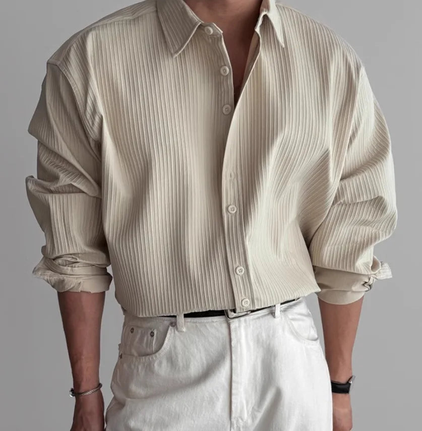 Men's business casual shirt by Your Outdoors n' More, featuring a tailored fit, button-down collar, and modern design in neutral tones.