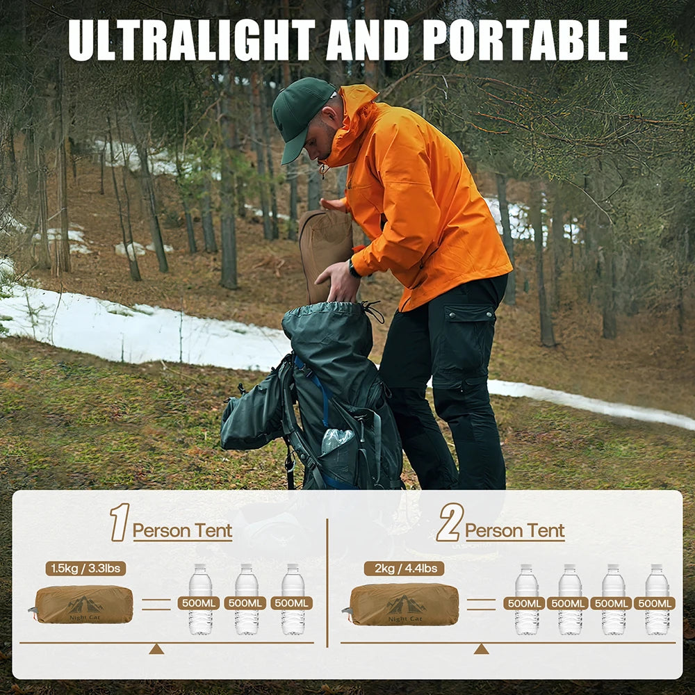 Waterproof Backpacking Tent for Camping.
