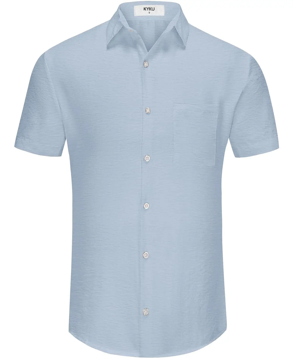 Men's short sleeve button-down shirt by Your Outdoors n' More, lightweight fabric, casual style, in a neutral color.