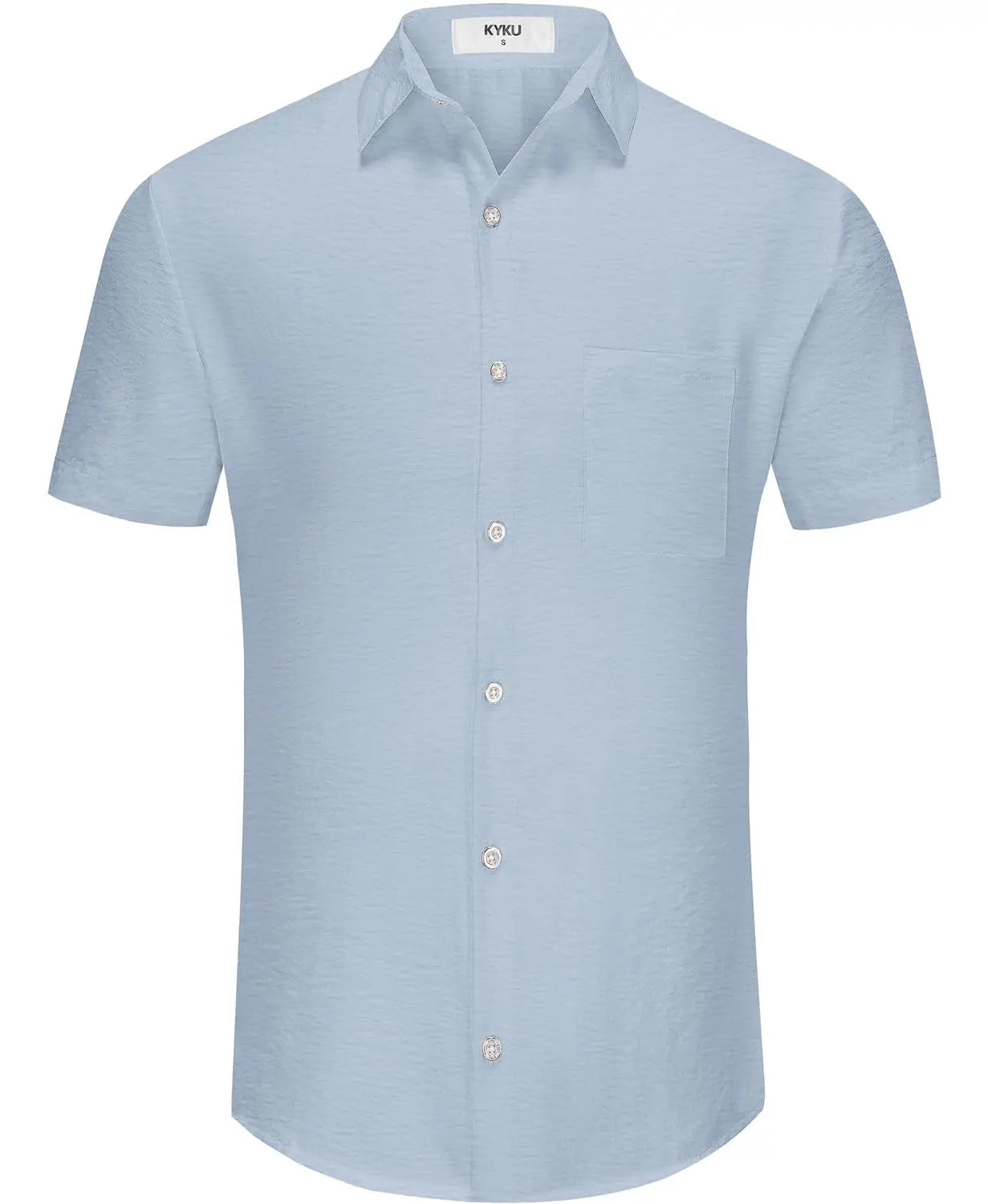 Men's short sleeve button-down shirt by Your Outdoors n' More, lightweight fabric, casual style, in a neutral color.