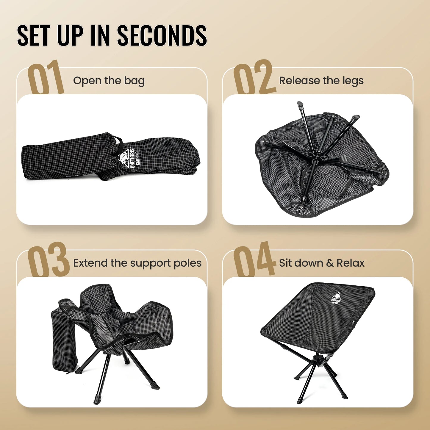 Folding Camping Chair with Side Pocket.