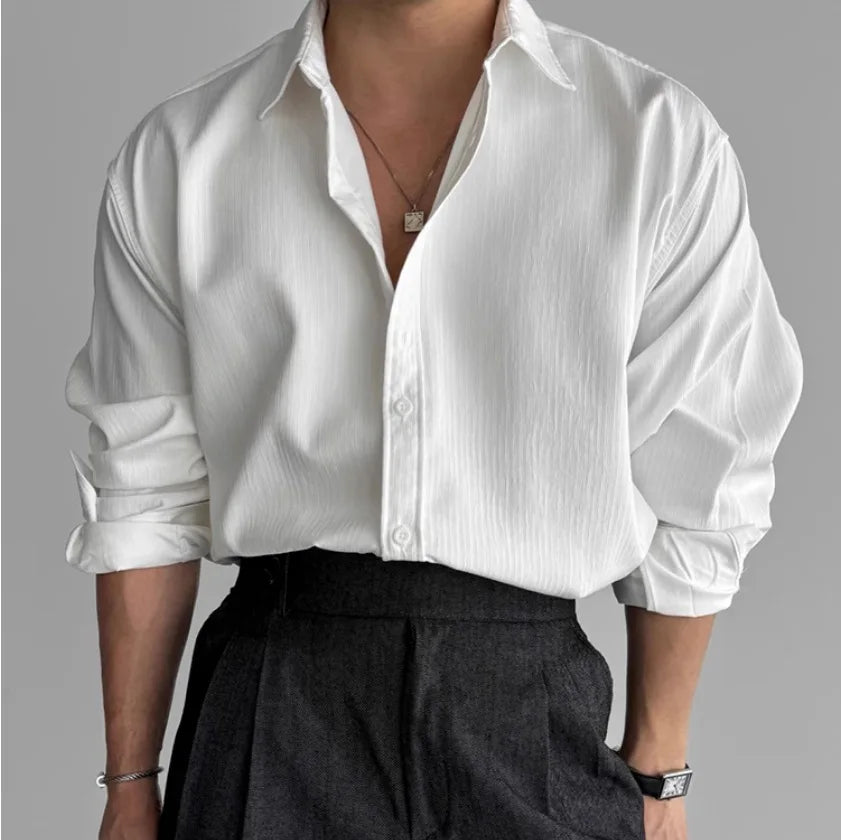 Men's business casual shirt from Your Outdoors n' More, shown in a tailored fit with long sleeves and button front.