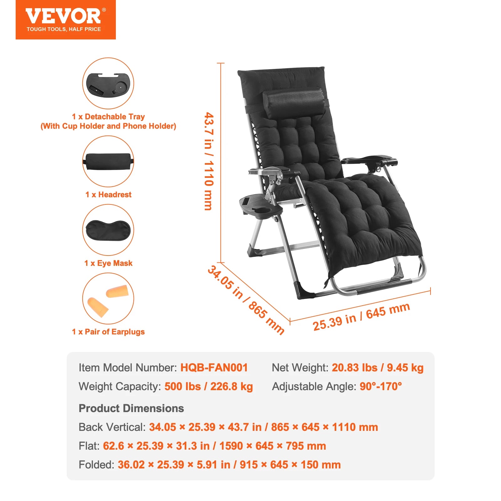 Your Outdoors n' More zero gravity chair recliner with adjustable headrest and padded armrests, perfect for outdoor relaxation.