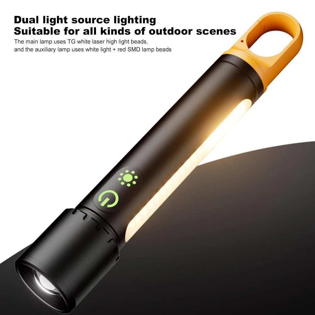 Powerful 10W LED Camping Flashlight with Side Lights.