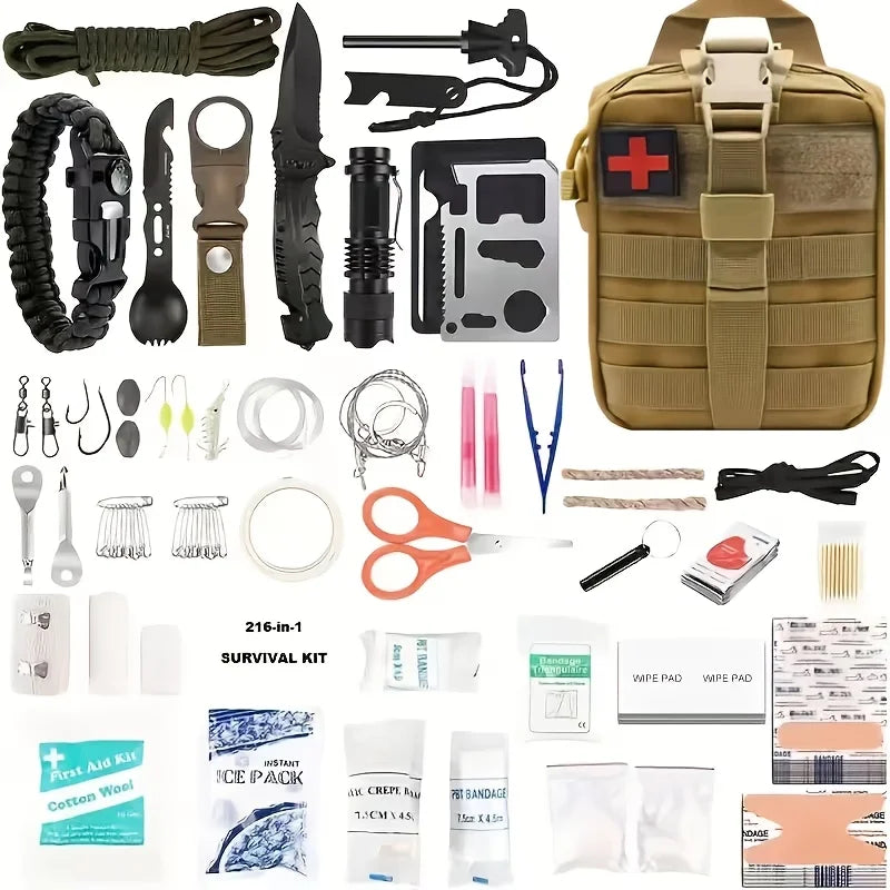 Multi-Functional Tool Backpack Emergency Survival Kit.
