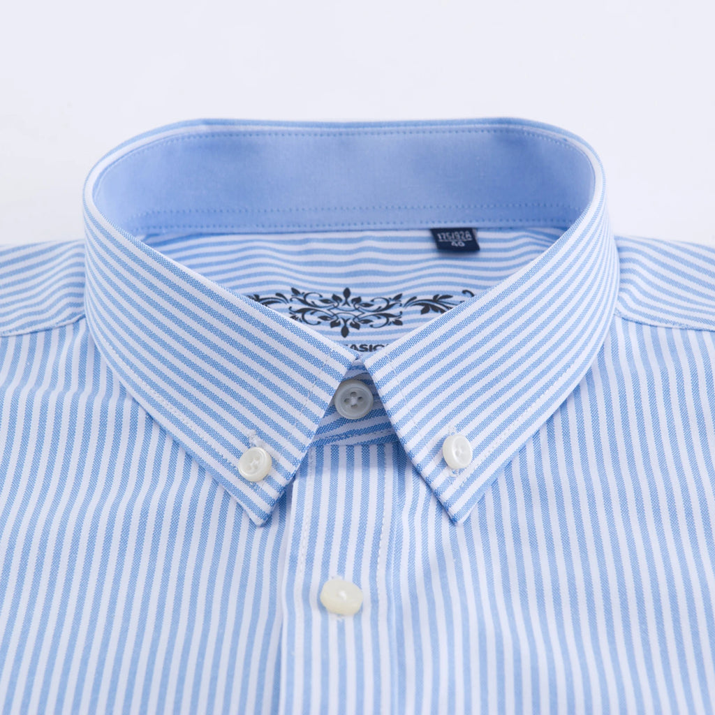 Men's Striped Oxford Long Sleeve Shirt.