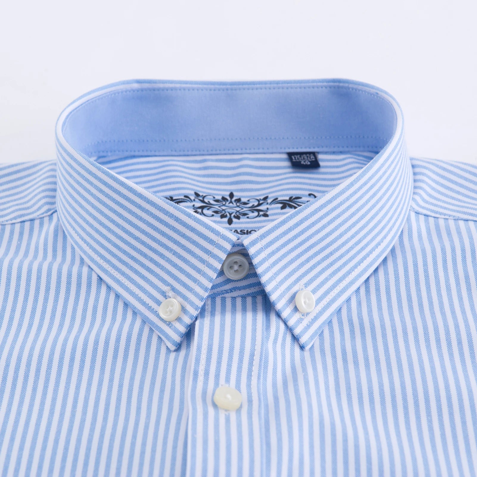 Men's Striped Oxford Long Sleeve Shirt.