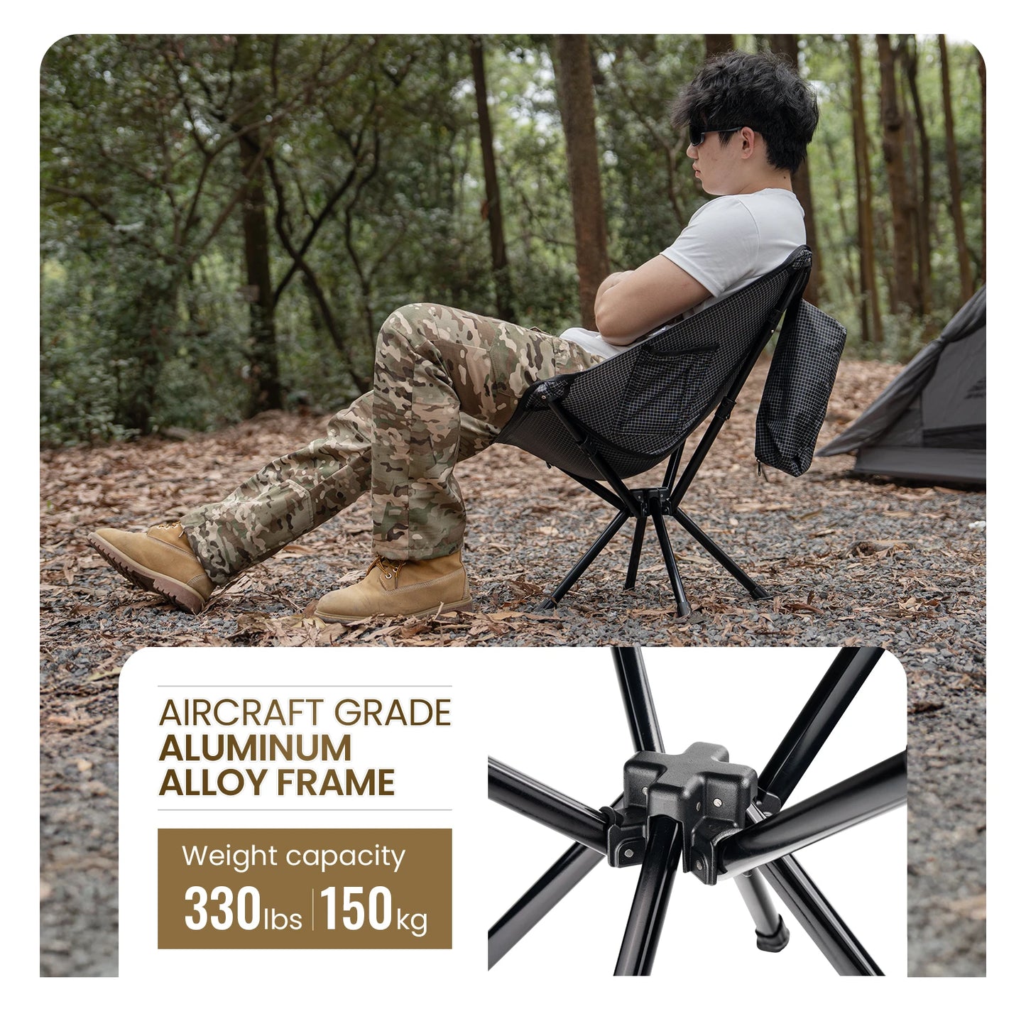 Folding Camping Chair with Side Pocket.