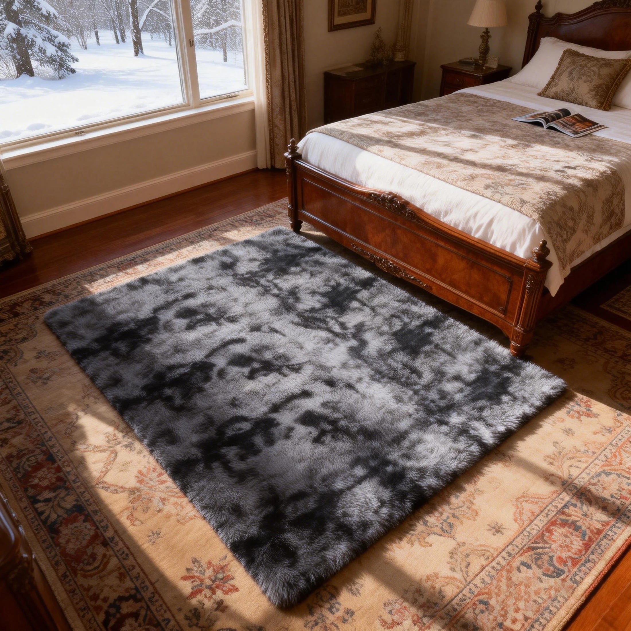6x9 Ft Large Shag Rugs for Living Room Decor.