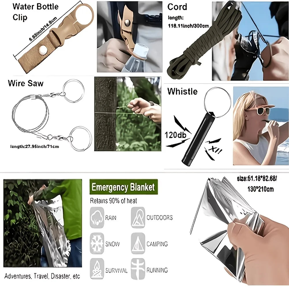 Multi-Functional Tool Backpack Emergency Survival Kit.