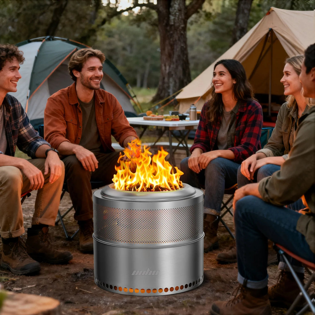 Portable Stainless Steel Wood Burning Outdoor Fireplace.