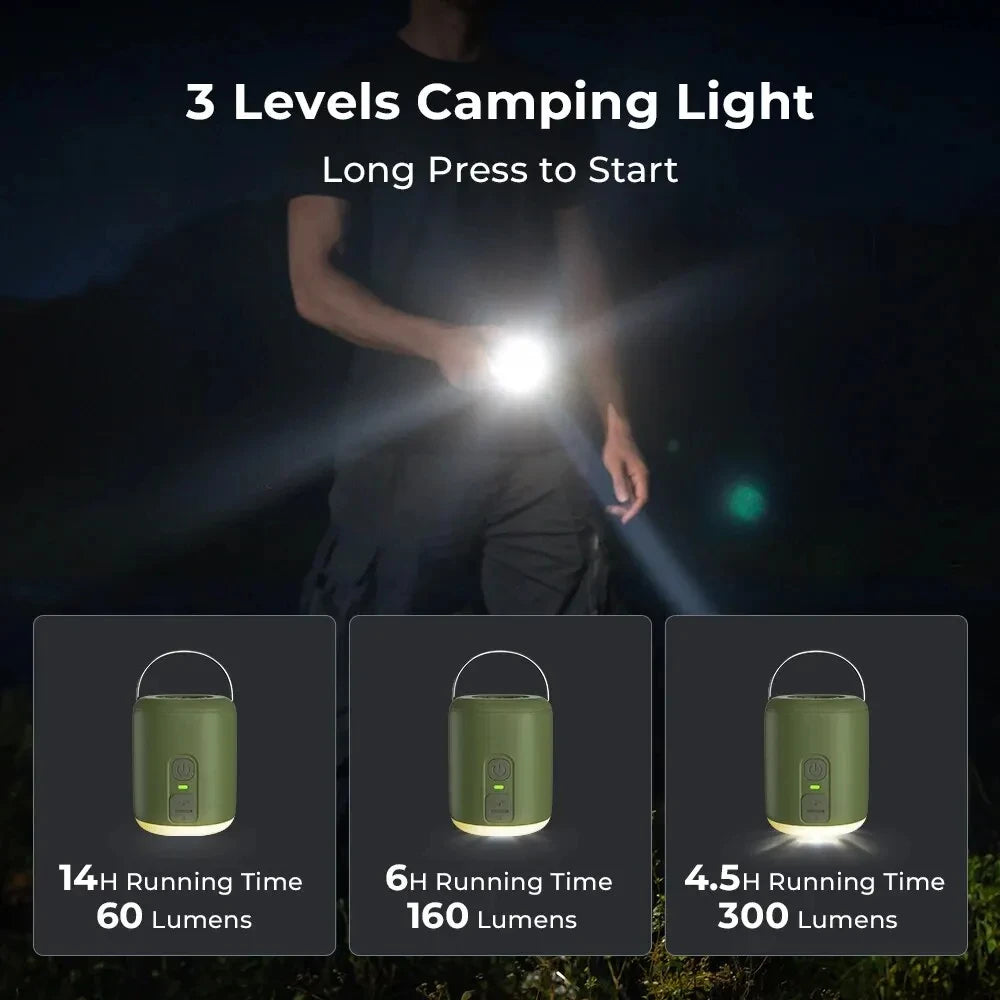 WestTune Tiny Air Pump with Camping Lantern, compact outdoor tool for inflating gear and illuminating campsites, from Your Outdoors n' More.