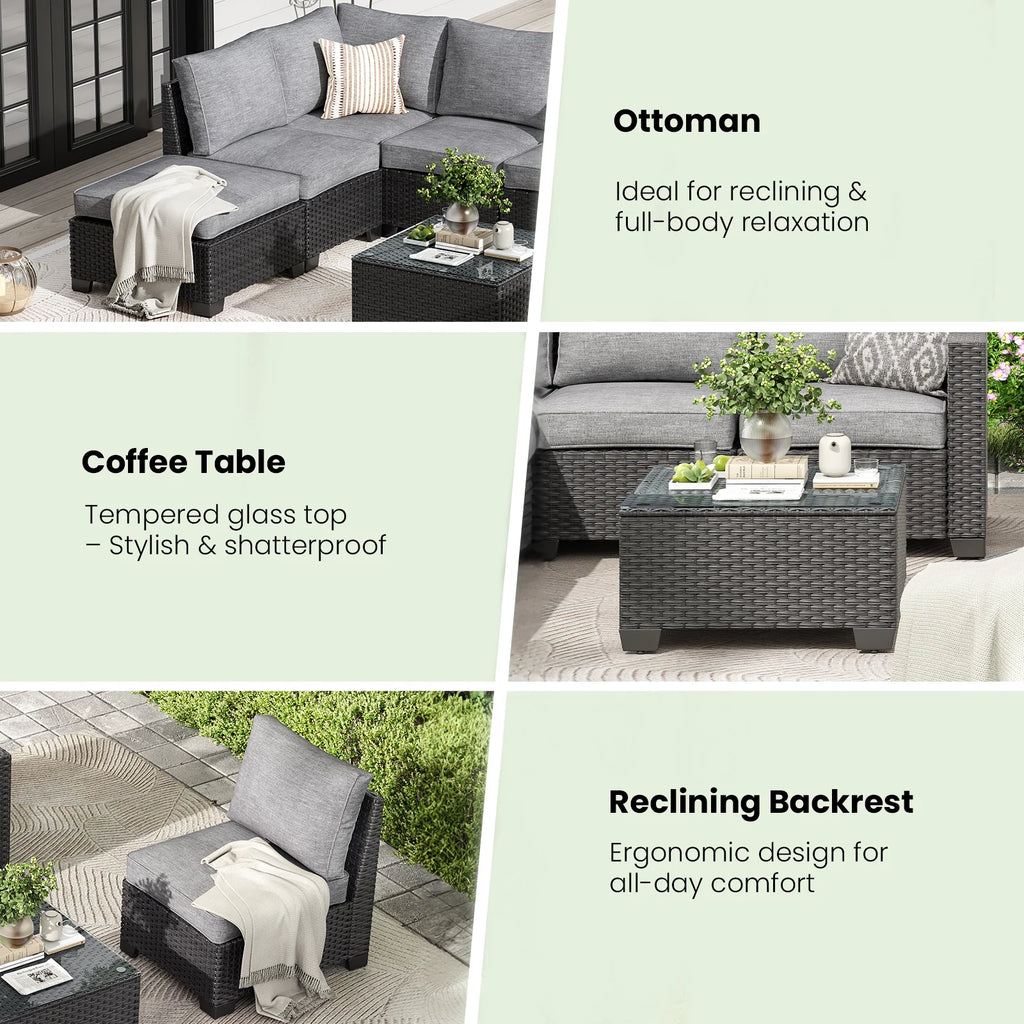 Patio Sectional Sofa Set.