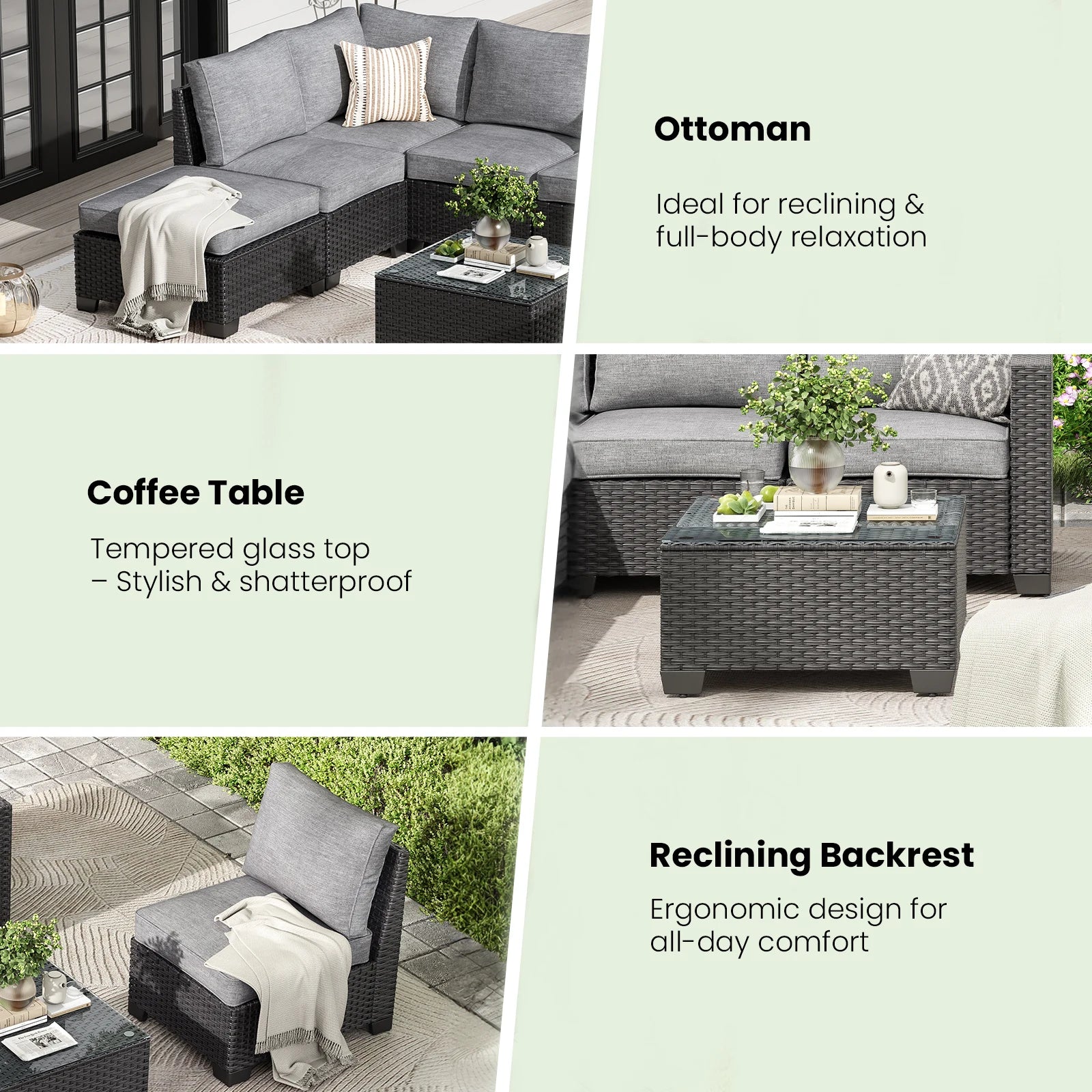 Patio Sectional Sofa Set.