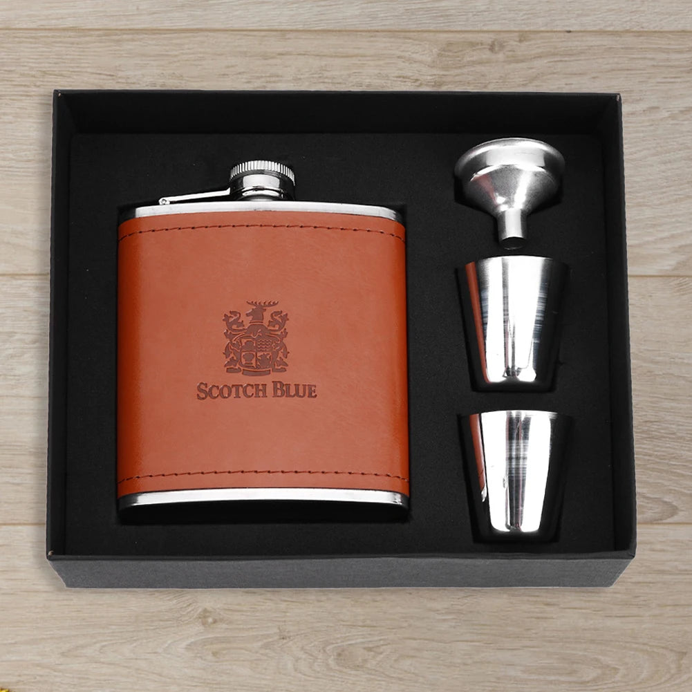 7oz Stainless Steel Hip Flask  Pocket Flask Wide Mouth Drinkware Wine Cup Value Pack for Outdoor Camping Picnics Travel