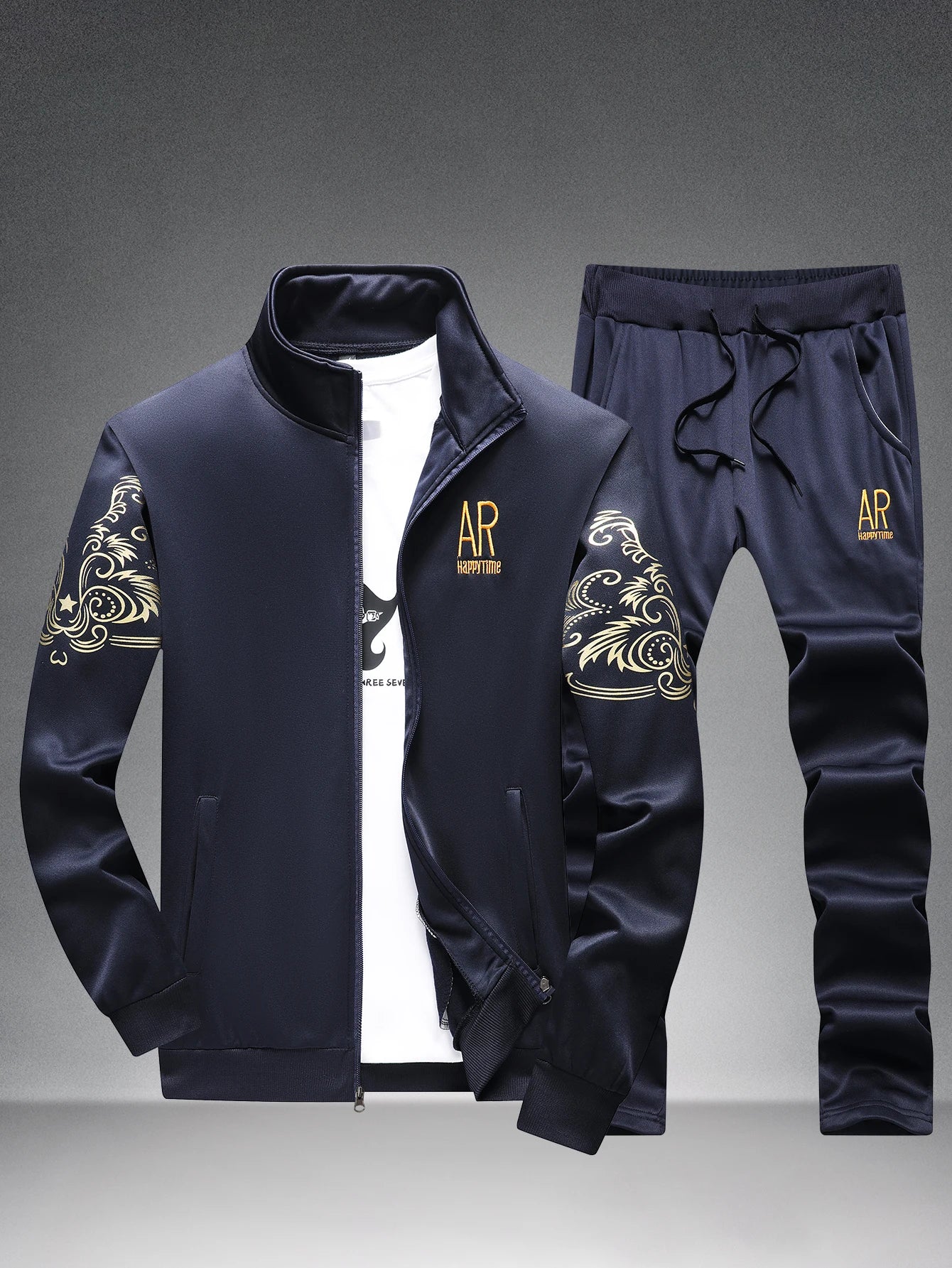 Men's casual stand-collar sports suit by Your Outdoors n' More, featuring a comfortable athletic design and breathable fabric.