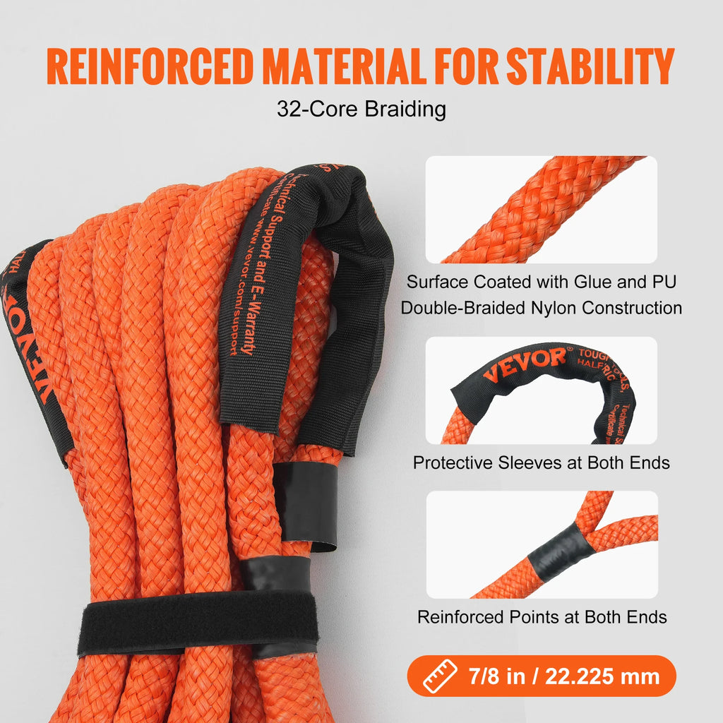 20/30 ft off-road towing rope from Your Outdoors n' More, durable snatch tow strap for vehicle recovery and off-road adventures.