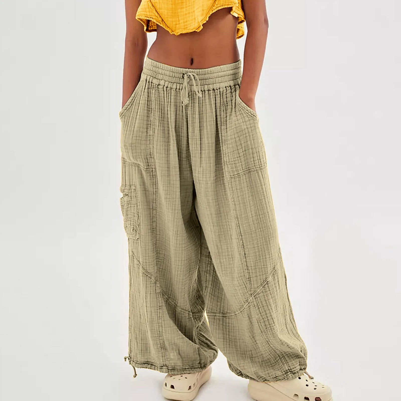 Women’s wide-leg beach pants by Your Outdoors n' More, flowing fabric and relaxed fit, perfect for summer beachwear.