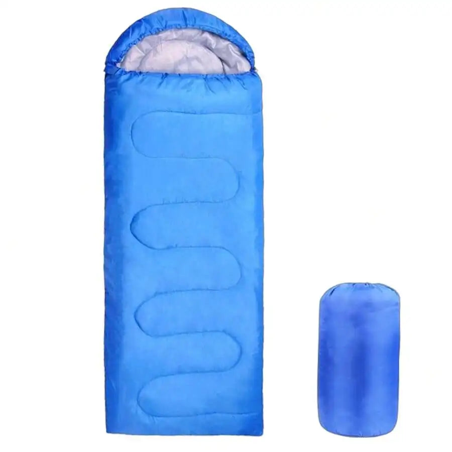Lightweight portable sleeping bag from Your Outdoors n' More, shown rolled up and ready for camping or outdoor adventures.