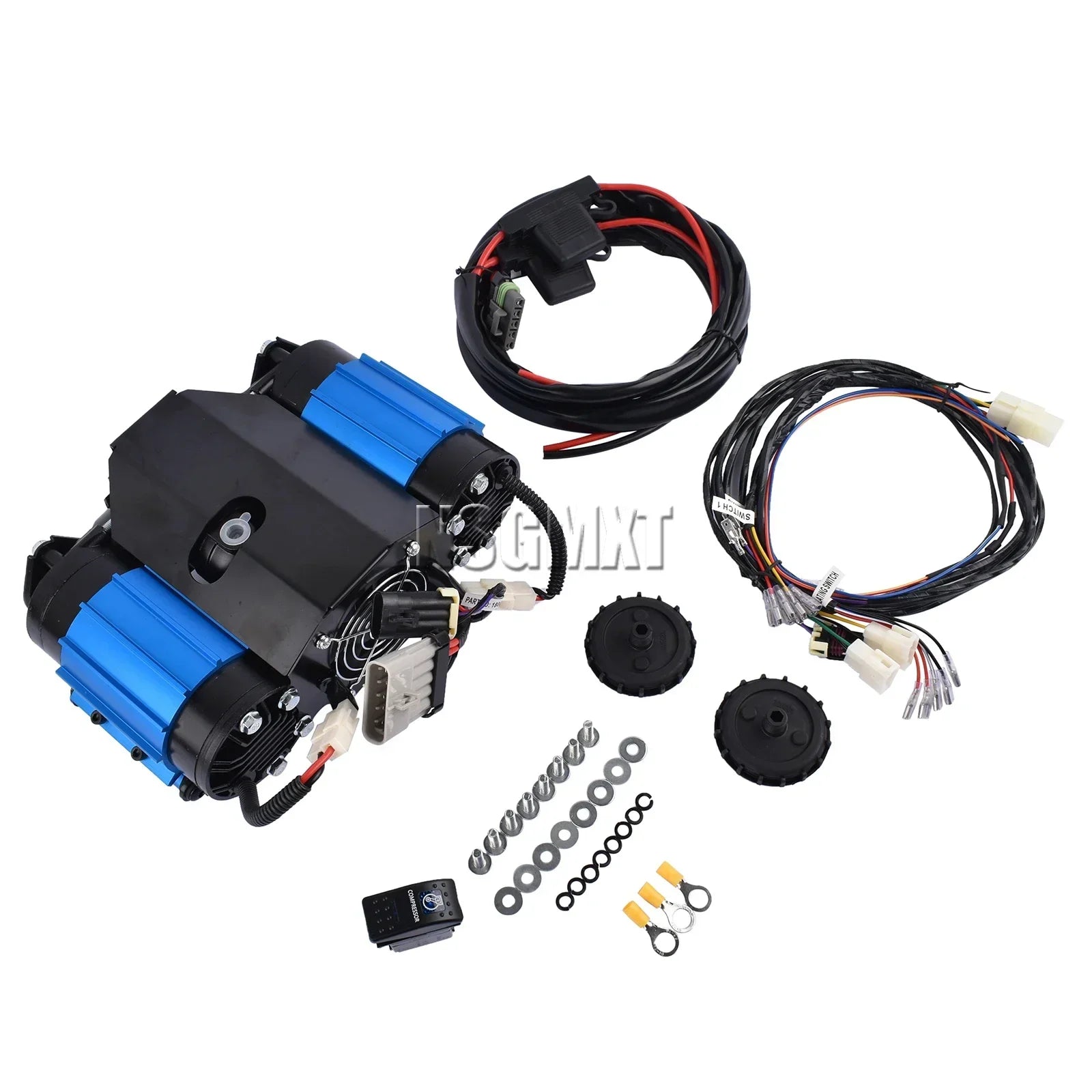 Twin Air Compressor High Output by Your Outdoors n' More showing a portable, high-performance air compressor with digital controls.