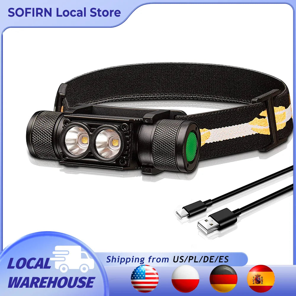 USB Rechargeable 1000LM Headlamp.