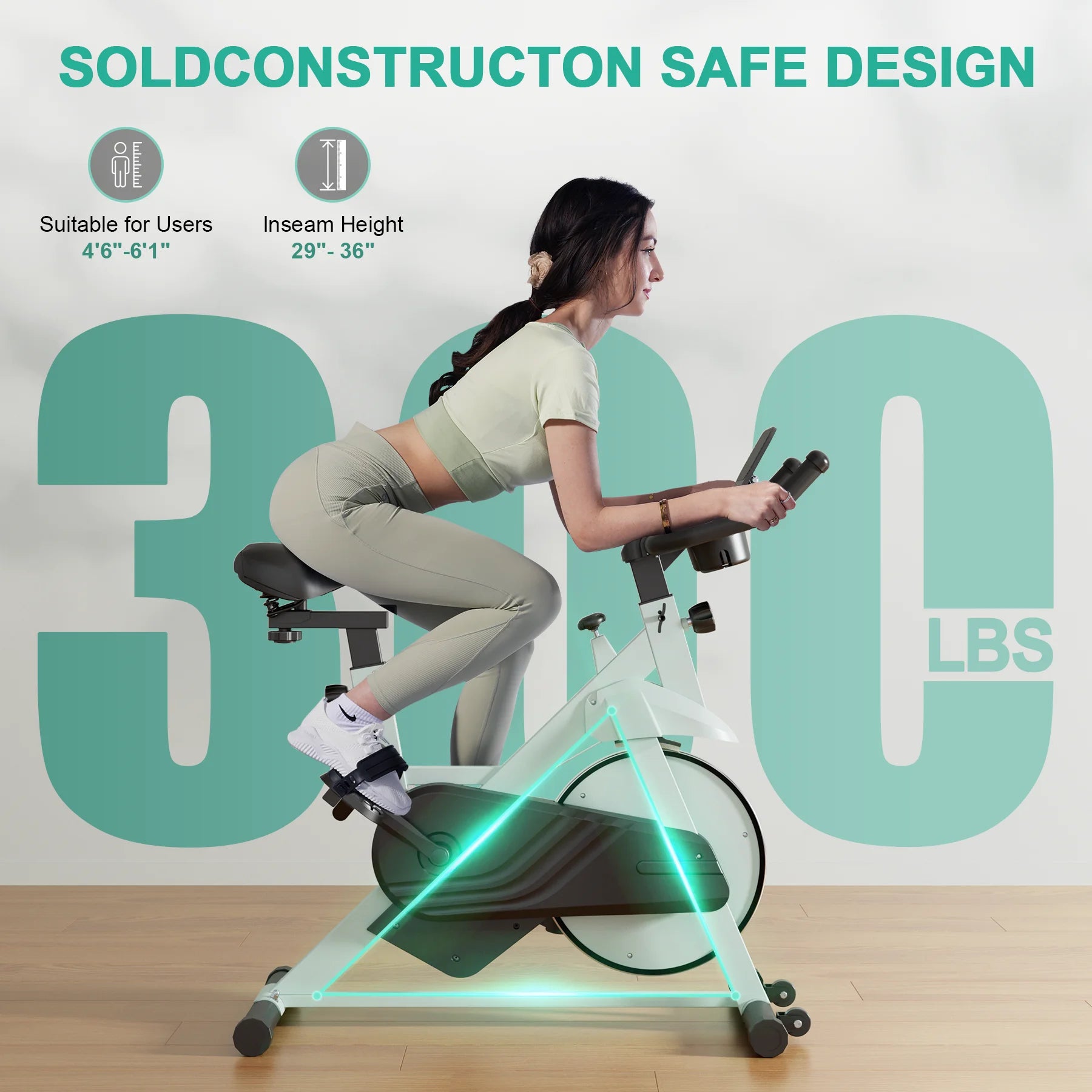 Your Outdoors n' More 32-level magnetic resistance stationary bike for home exercise, showing the bike's digital display and adjustable seat.