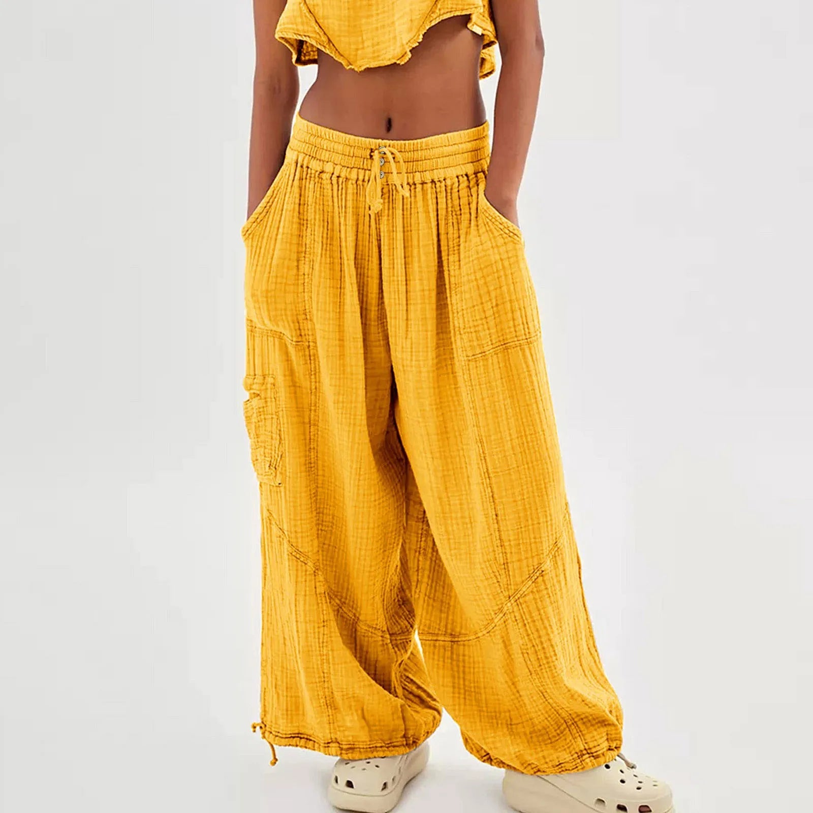 Women’s wide-leg beach pants by Your Outdoors n' More, flowing lightweight fabric perfect for summer beachwear.