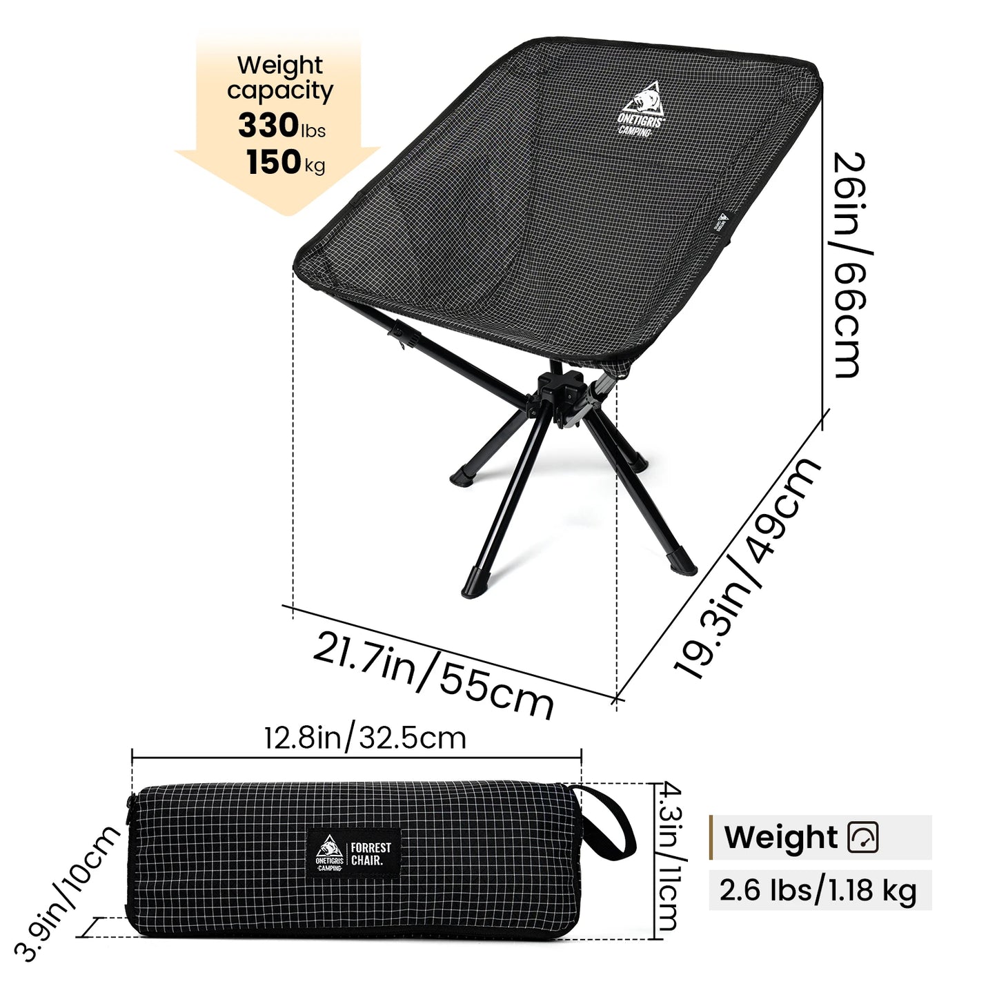 Folding Camping Chair with Side Pocket.
