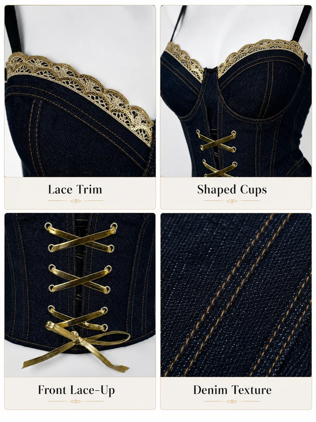 Women's Denim Corset Top.