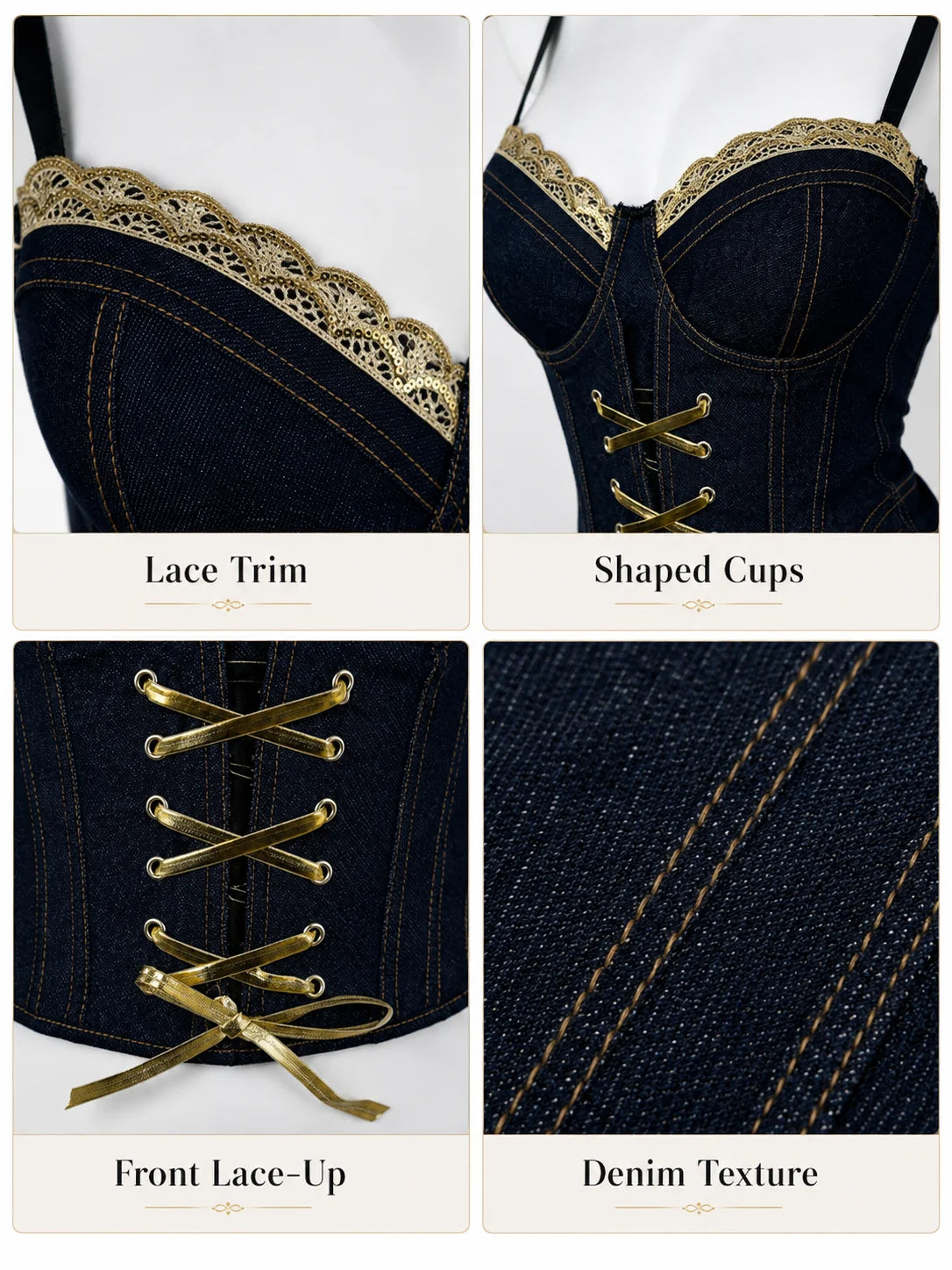 Women's Denim Corset Top.