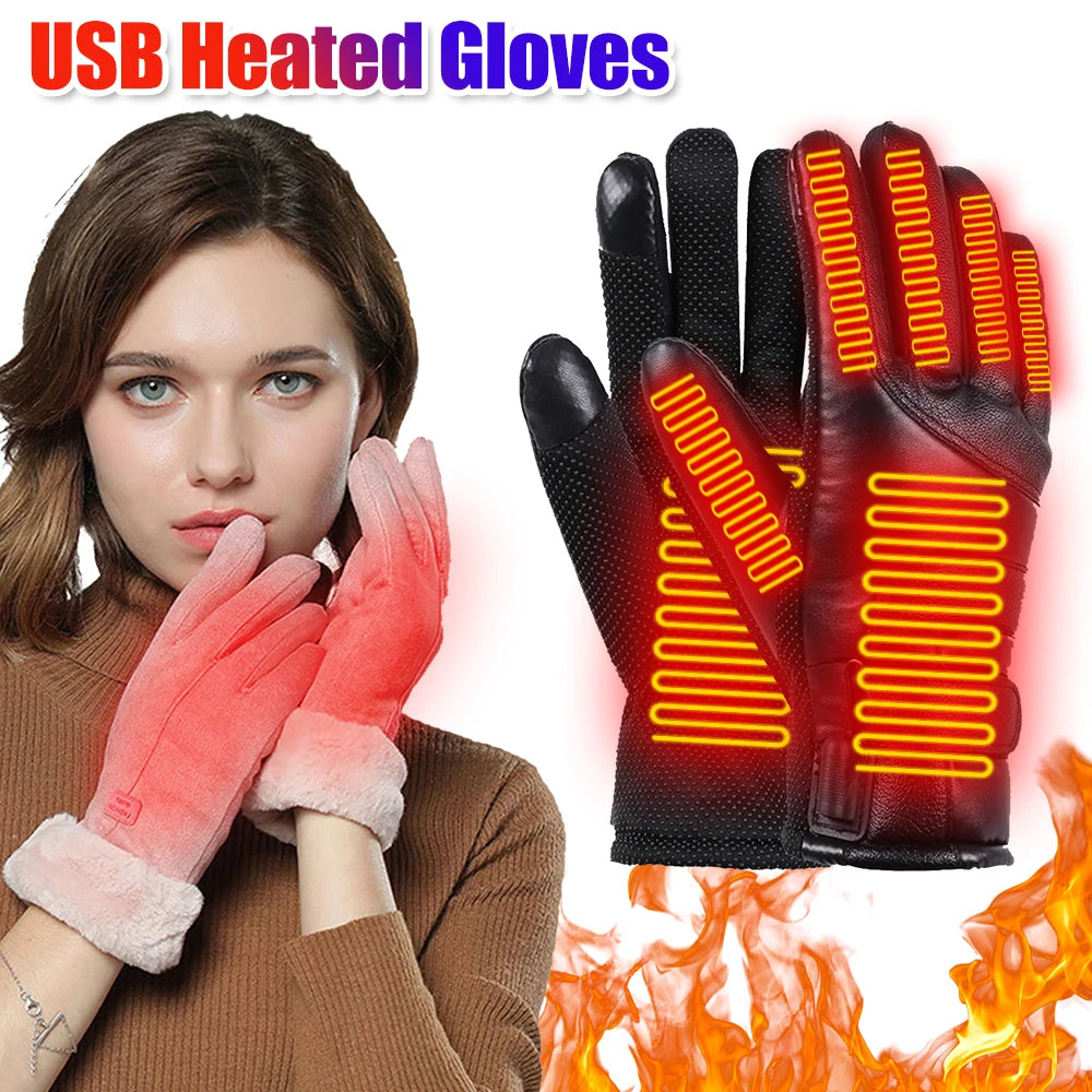 Electric heating gloves by Your Outdoors n' More showing insulated black gloves with built-in heating elements and control buttons.