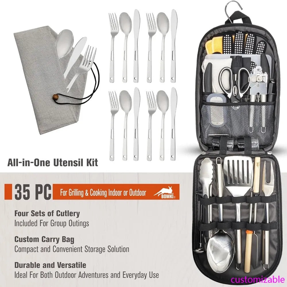 Grilling and Camping Cooking Utensils Set.