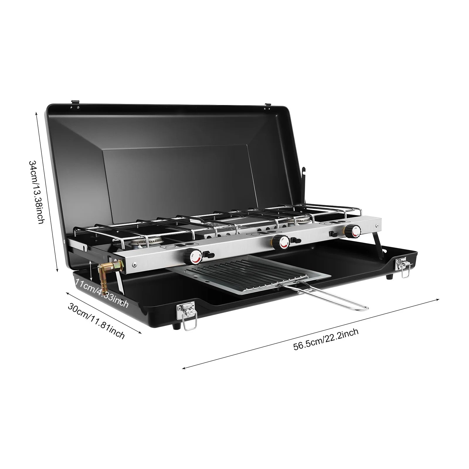 Portable Camping 3-Burner Gas Stove.