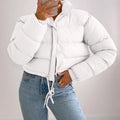 Women Long Sleeved Cropped Parkas.