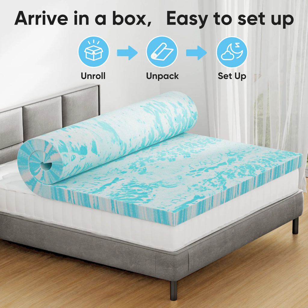 4 Inch Gel Memory Foam Mattress Topper.