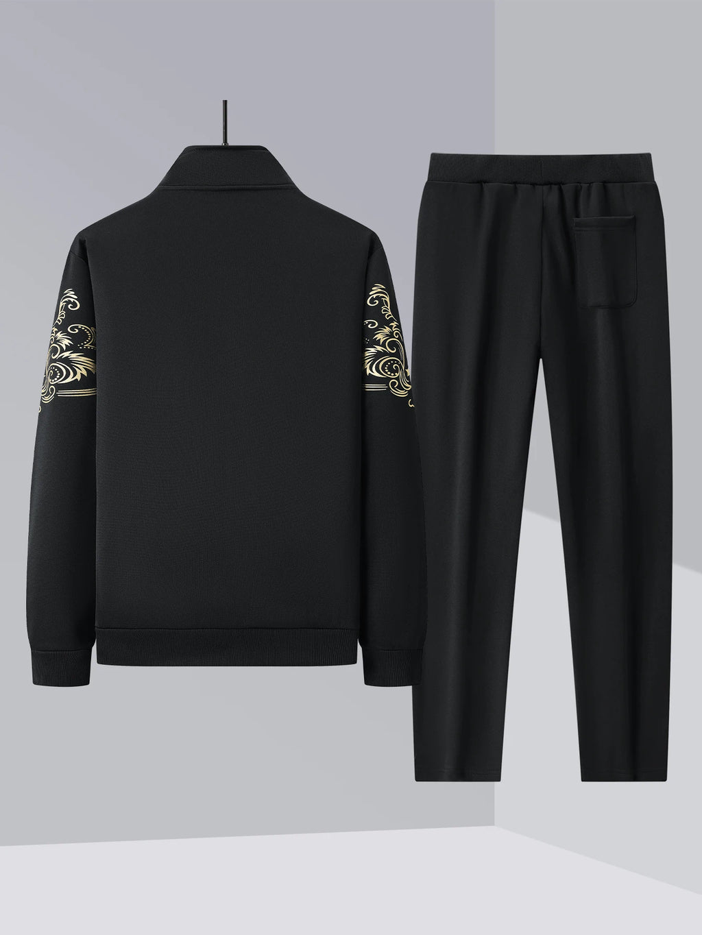 Men's casual stand-collar sports suit by Your Outdoors n' More, featuring a comfortable, stylish design suitable for active wear.