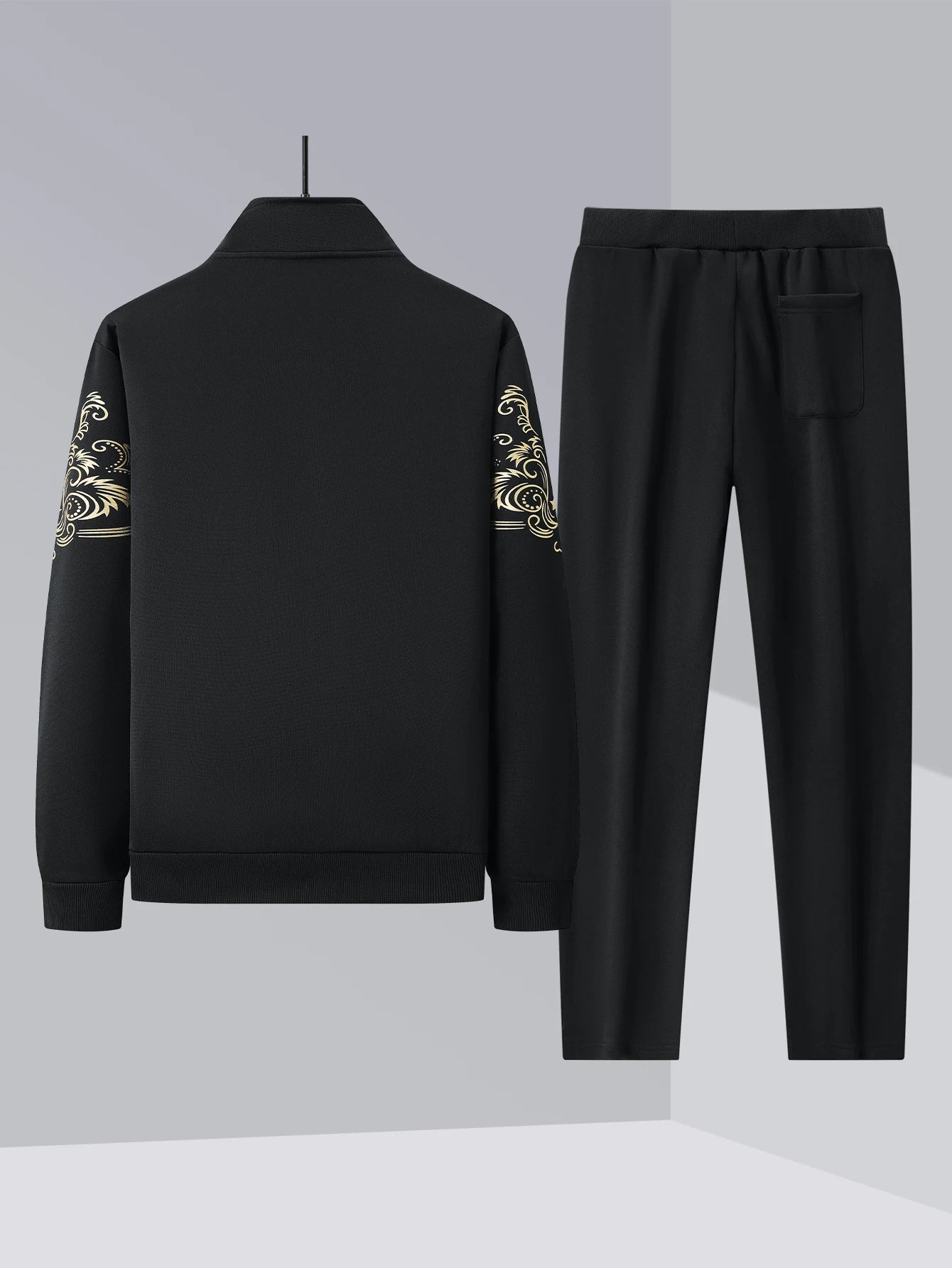 Men's casual stand-collar sports suit by Your Outdoors n' More, featuring a comfortable, stylish design suitable for active wear.