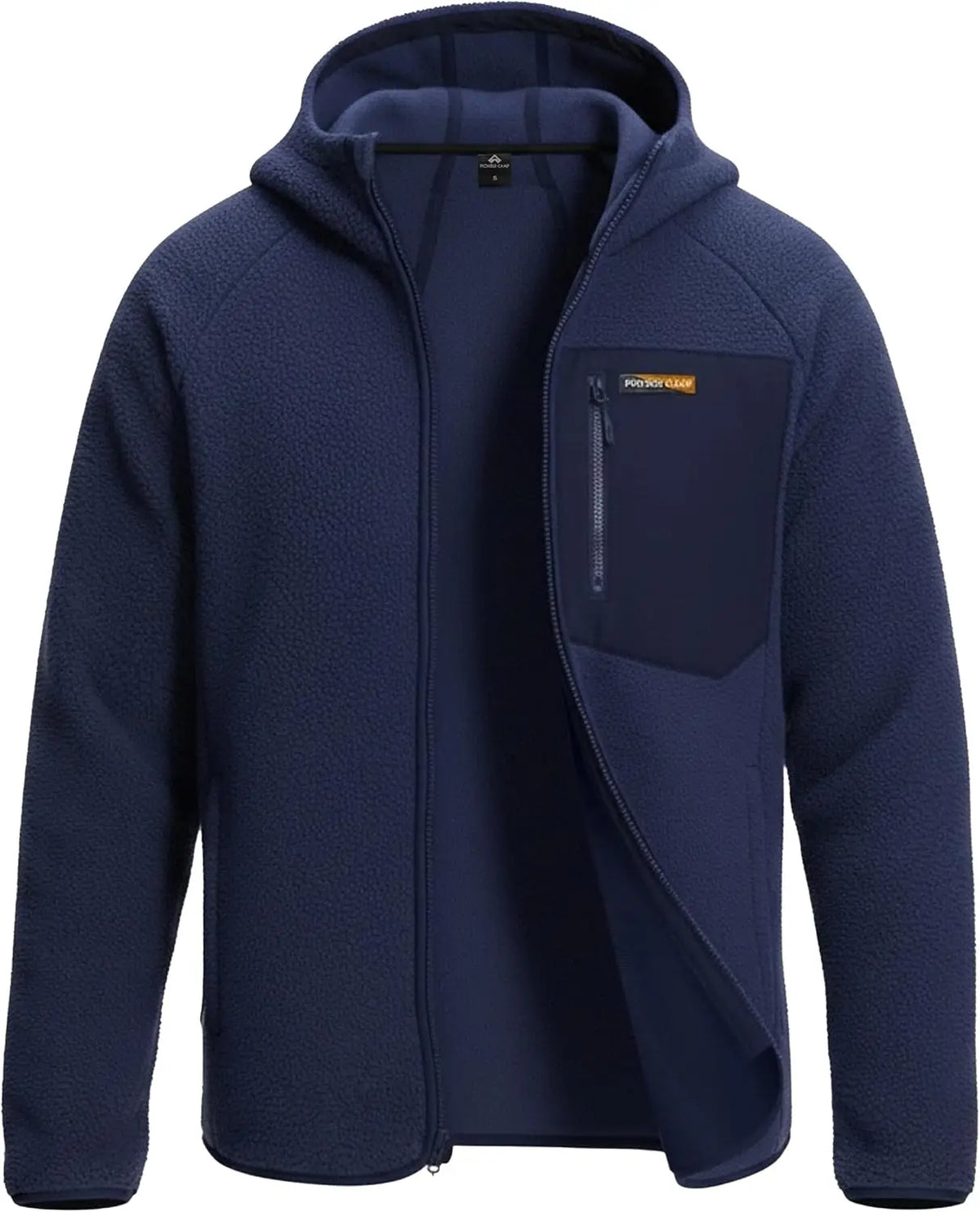 Men's warm polar fleece jacket from Your Outdoors n' More, shown in a cozy, plush fabric with a full front zipper and stand collar.