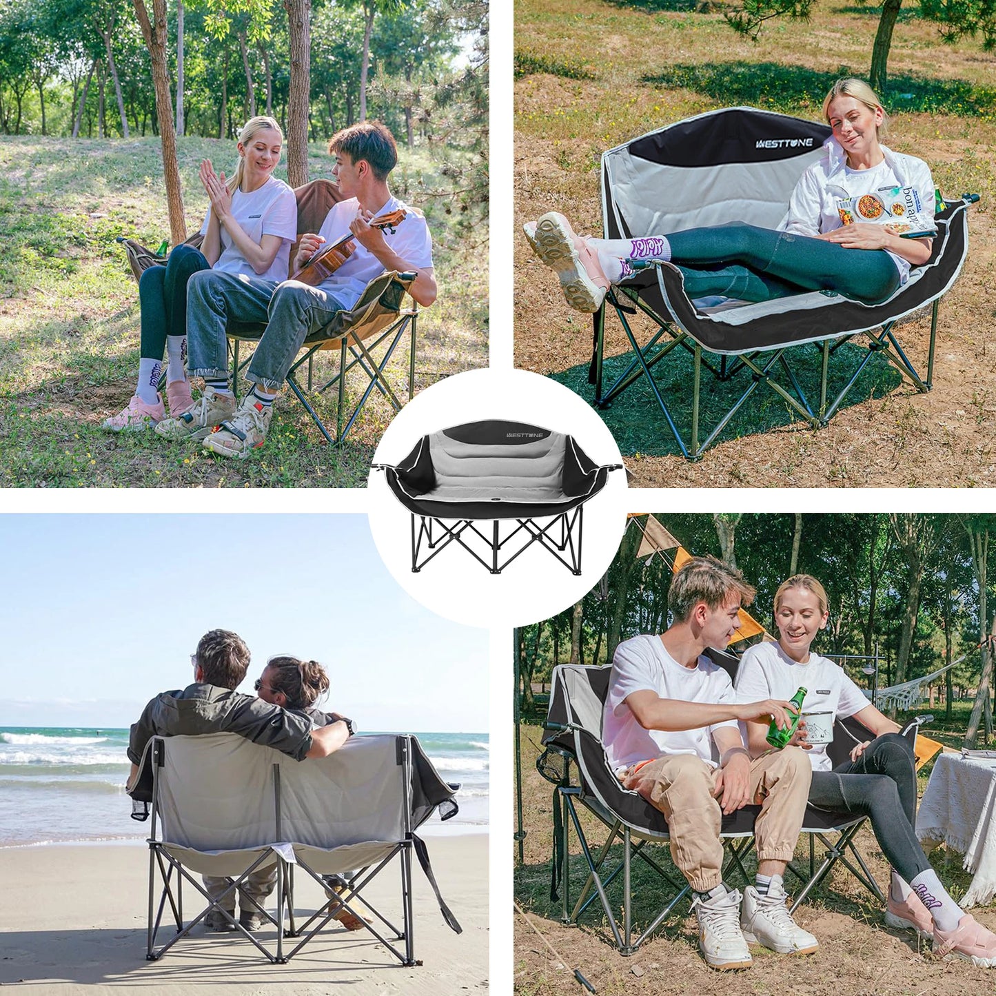 Heavy Duty Outdoor Double Camping Chair