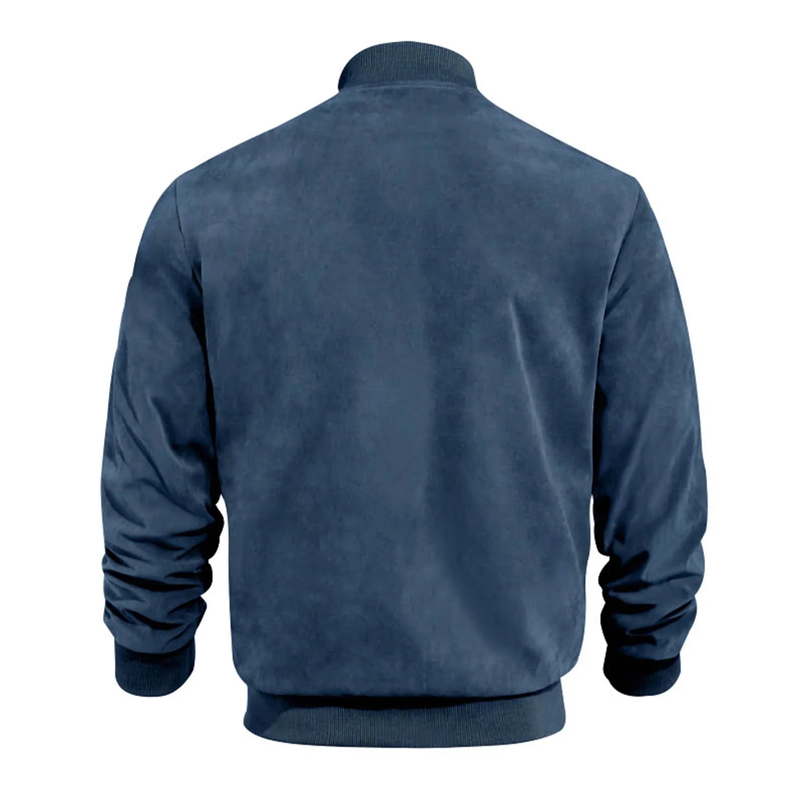 Mens Retro Suede Bomber Leather Jacket Autumn Winter Streetwear Long Sleeve Full Zip Coat Outerwears Windproof Baseball Jackets