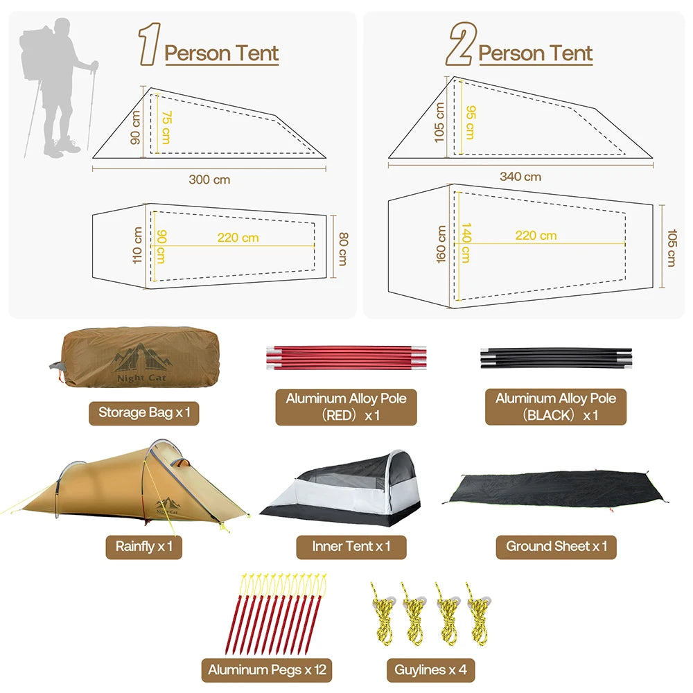 Waterproof Backpacking Tent for Camping.