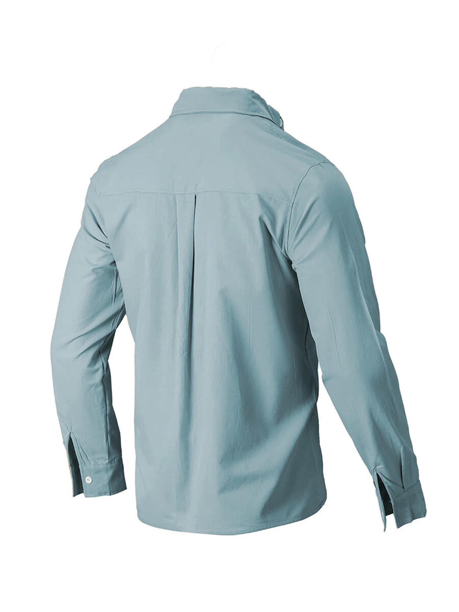 Men's casual long sleeve button-down shirt with turn-down collar, solid color, suitable for spring and autumn by Your Outdoors n' More.
