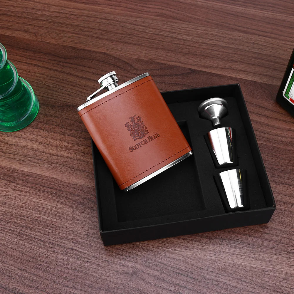 7oz Stainless Steel Hip Flask  Pocket Flask Wide Mouth Drinkware Wine Cup Value Pack for Outdoor Camping Picnics Travel