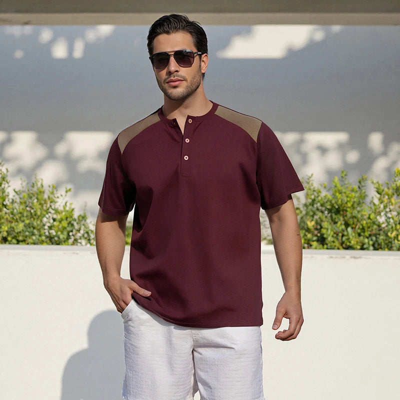 Men's lightweight V-neck T-shirt by Your Outdoors n' More, shown in a natural fit and breathable fabric in the image.
