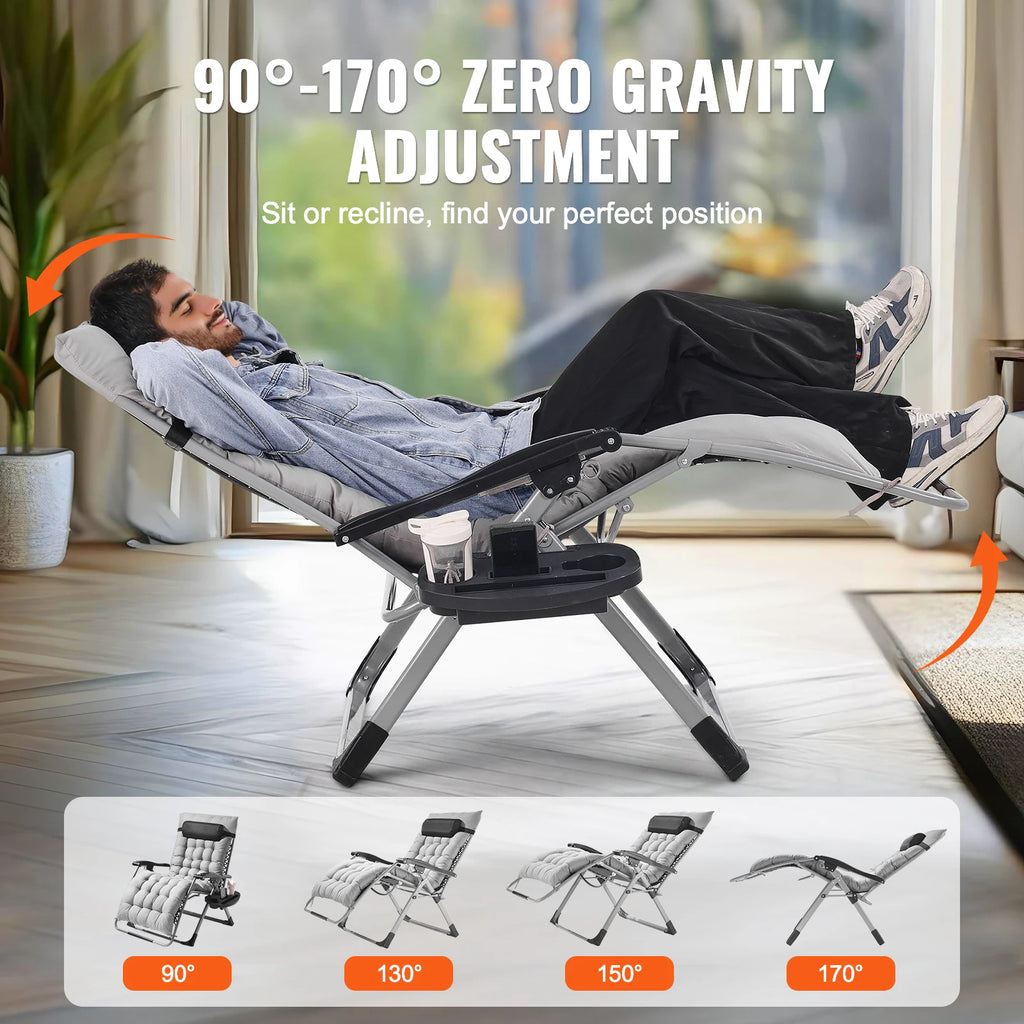 Your Outdoors n' More zero gravity chair recliner with padded armrests and adjustable headrest for relaxing outdoor comfort.