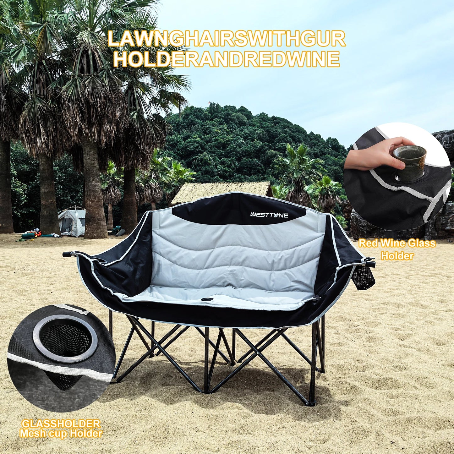 Heavy Duty Outdoor Double Camping Chair